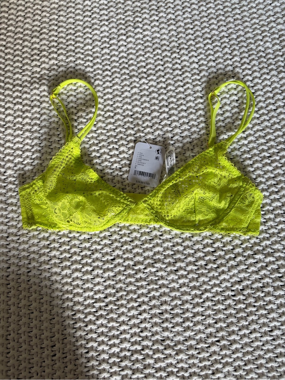 Free People Neon Lime Lace Bralette